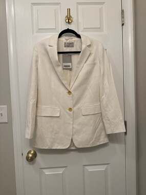 Everlane NWT The Cotton-Linen Blazer in Bone